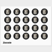 Sticker Rond Fantôme buvant un Martini Espresso Halloween Spook (Feuille)