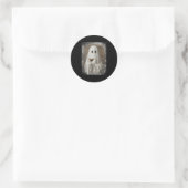 Sticker Rond Fantôme buvant un Martini Espresso Halloween Spook (Sac)