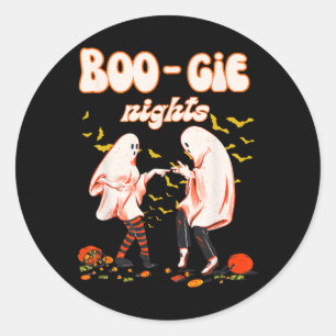 Sticker Rond Fantôme de danse avec le Graph féminin d'Halloween