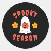 Sticker Rond Fantôme de saison éffrayante (Devant)