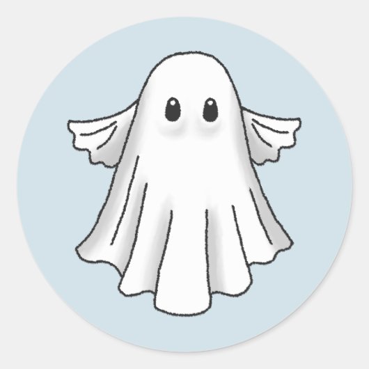 Sticker Rond Fantôme d'Halloween effrayant (Devant)