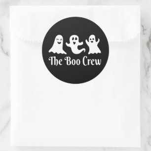 Sticker Rond Fantôme d'Halloween, le fantôme trio The Boo Crew