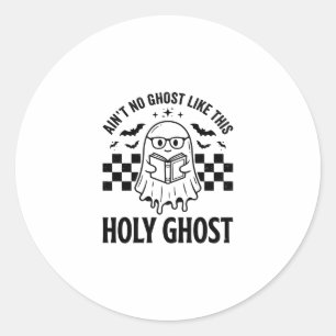 Sticker Rond Fantôme d'Halloween Saint-Esprit Drôle Vintage Dam