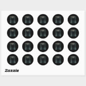 Sticker Rond Fantôme drôle coeur mains visage effrayant hallowe (Feuille)