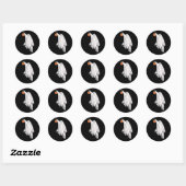 Sticker Rond Fantôme drôle d'Halloween (Feuille)
