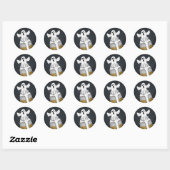 Sticker Rond Fantôme effrayant d'Halloween (Feuille)