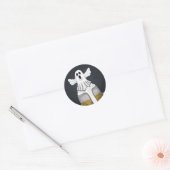 Sticker Rond Fantôme effrayant d'Halloween (Enveloppe)