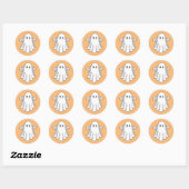 Sticker Rond Fantôme effrayant d'Halloween (Feuille)