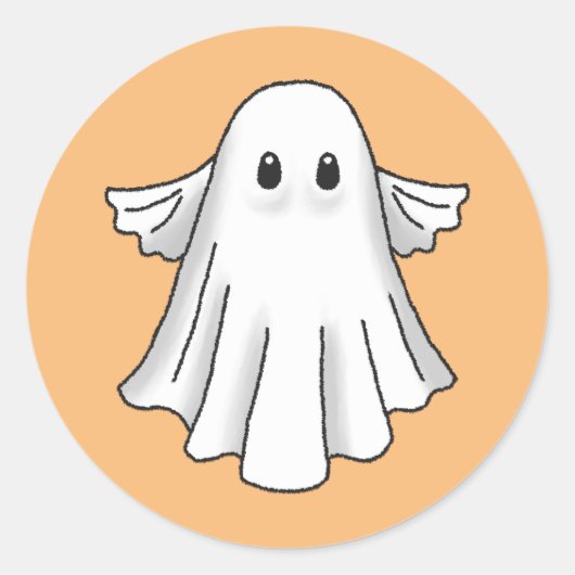 Sticker Rond Fantôme effrayant d'Halloween (Devant)