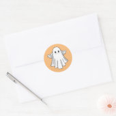 Sticker Rond Fantôme effrayant d'Halloween (Enveloppe)