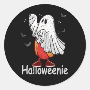 Sticker Rond Fantôme Hot Dog Halloweenie Costume de nourriture 