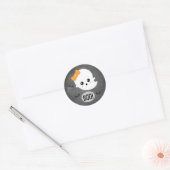 Sticker Rond Fantôme Kawaii Halloween (Enveloppe)