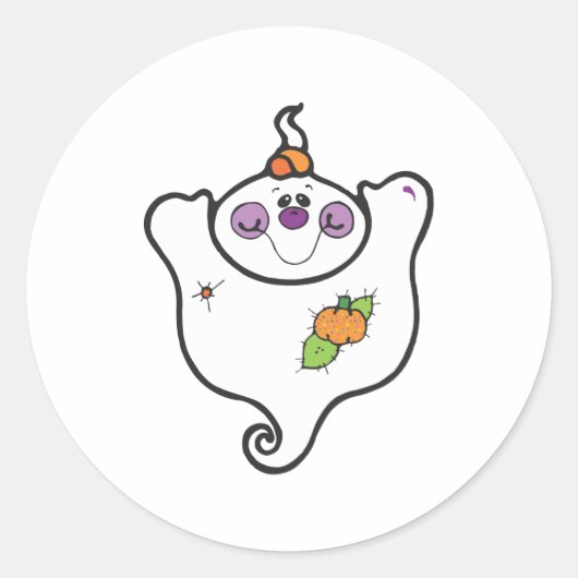 Sticker Rond fantôme patchwork bébé (Devant)
