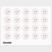 Sticker Rond Fantôme rose Halloween 1er anniversaire (Feuille)