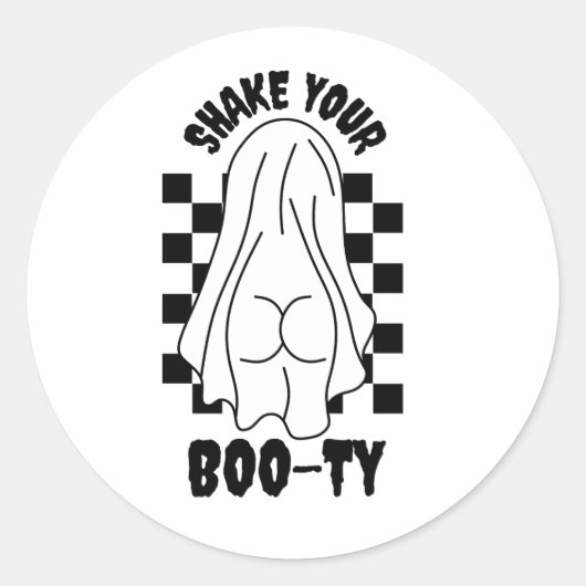 Sticker Rond Fantôme - "Shake Your Boo-ty" (Devant)