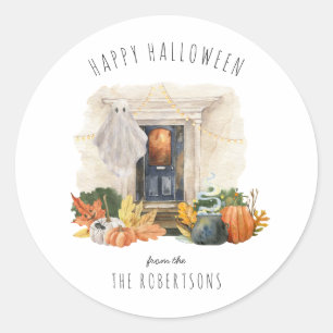 Sticker Rond Fantômes & Citrouilles Joyeux Halloween