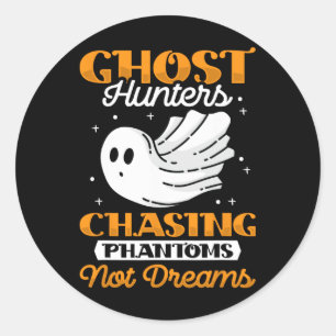 Sticker Rond Fantômes de chasse fantôme - Halloween Fantôme Hu