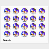 Sticker Rond Fantômes et amis d'Halloween (Feuille)