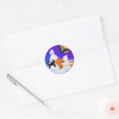 Sticker Rond Fantômes et amis d'Halloween (Enveloppe)