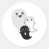 Sticker Rond fantômes mignons halloween kawaii (Devant)
