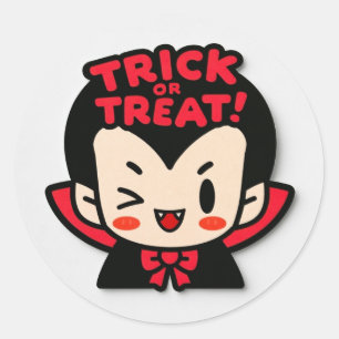 Sticker Rond Farce ou Friandise ! - Dracula
