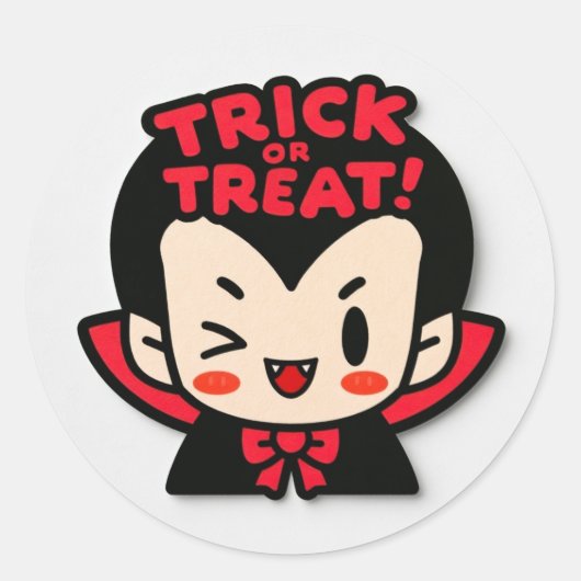Sticker Rond Farce ou Friandise ! - Dracula (Devant)