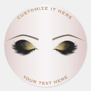 Sticker Rond Fard Rose Perle Maquillage Cils Beauté Soirée