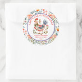 Sticker Rond Farm Fresh Eggs Folk Art Chicken (Sac)