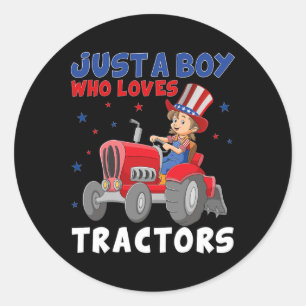 Sticker Rond Farm Lifestyle 4th July Just A Boy Who Loves Tract