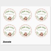 Sticker Rond Farm Livin' (Feuille)