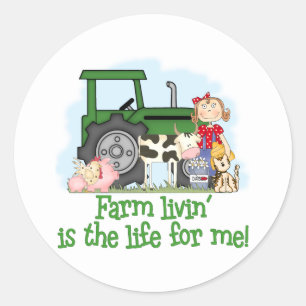 Sticker Rond Farm Livin' (Girl)