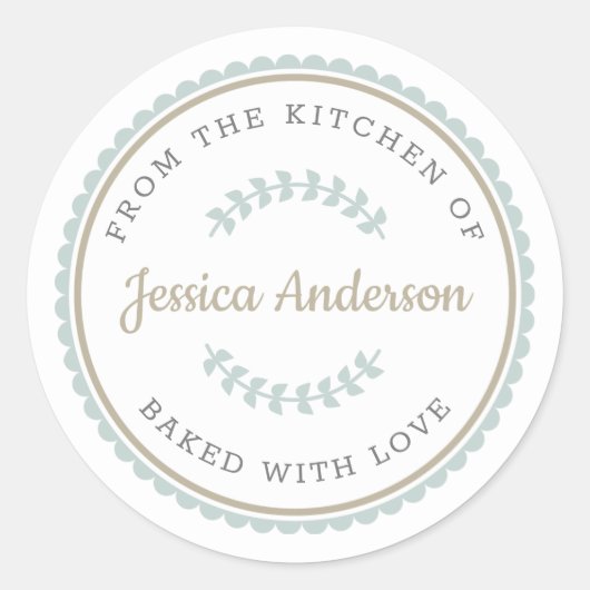Sticker Rond Farmhouse moderne cadeau de cuisson personnalisée (Devant)