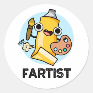 Sticker Rond Fartist Funny Artiste Pun