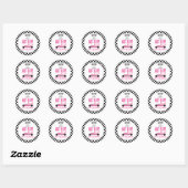 Sticker Rond Fast & Five Pink Race Car 5ème anniversaire (Feuille)