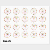 Sticker Rond Fast Food Burger Anniversaire Merci Fête Favoriser (Feuille)