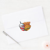 Sticker Rond Fast Food Cheeseburger (Enveloppe)