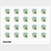 Sticker Rond Fast is Overrated Cute Turtle Slow Down Mascot (Feuille)