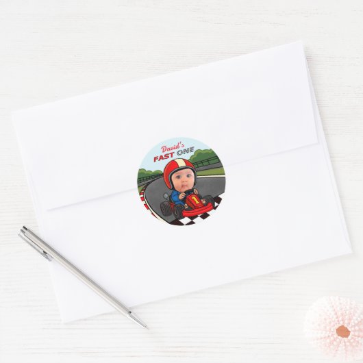 Sticker Rond Fast One Birthday (Enveloppe)