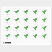 Sticker Rond Fat Retro Rocket Ship Green (Feuille)