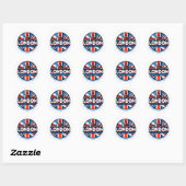 Sticker Rond Fatigué de Londres (Feuille)