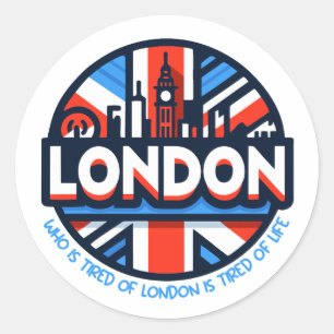 Sticker Rond Fatigué de Londres