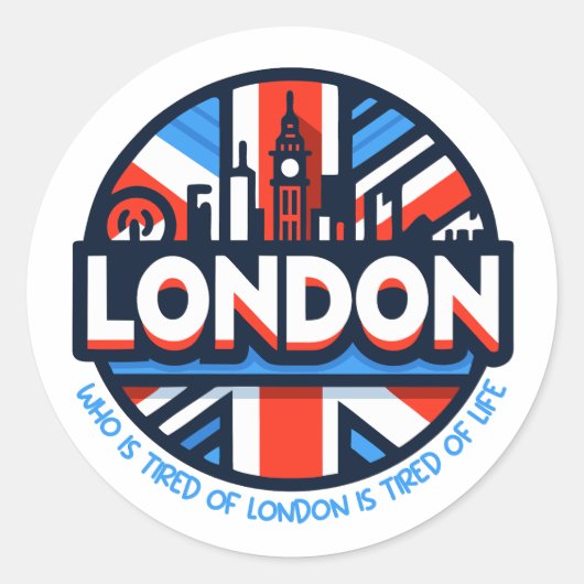 Sticker Rond Fatigué de Londres (Devant)