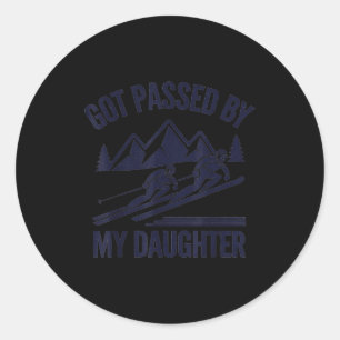 Sticker Rond Fauchée par ma fille Drôle de ski _19