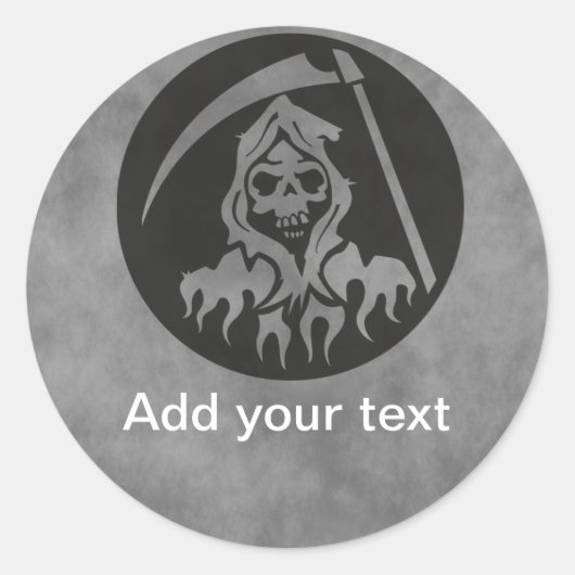 Sticker Rond Faucheuse avec Scythe (Devant)