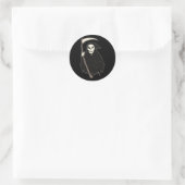 Sticker Rond Faucheuse sombre et sinistre (Sac)