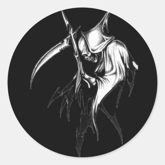 Sticker Rond Faucheuse Tribal Grim (Devant)