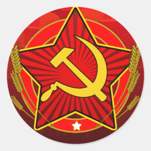 Sticker Rond Faucille et marteau CCCP vintage