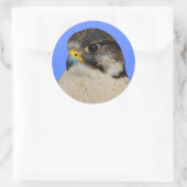 Sticker Rond Faucon hybride Gyrfalcon Saker (Sac)
