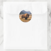 Sticker Rond Faune Bison d'Amérique (Sac)