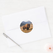 Sticker Rond Faune Bison d'Amérique (Enveloppe)
